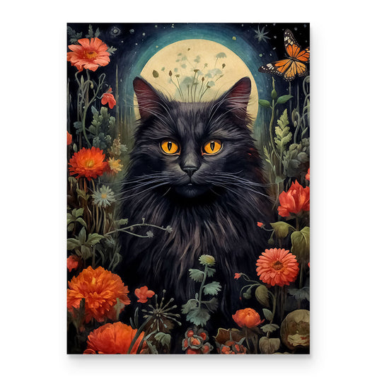 Midnight Garden Cat Wooden Puzzle