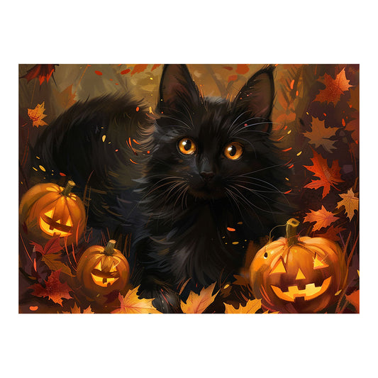 Midnight Whiskers and Autumn Glow Wooden Puzzle