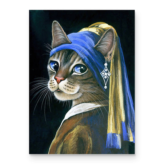 Cat with a Pearl Earring Wooden Puzzle